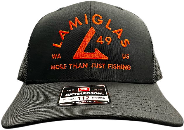 More Than Fishing Black/Orange Snapback Trucker Hat